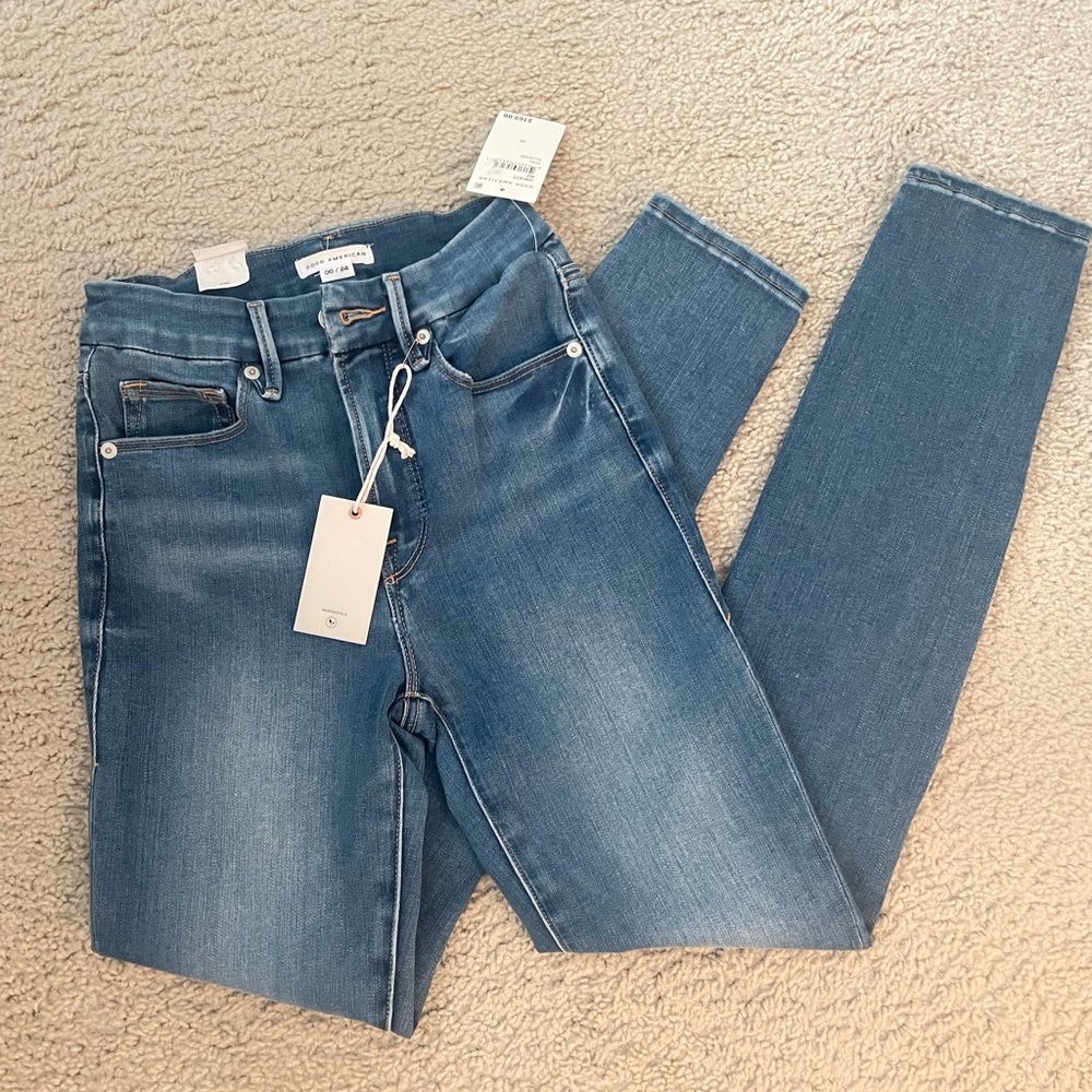NWT Good American Good Waist High Rise Jeans Size 00/24